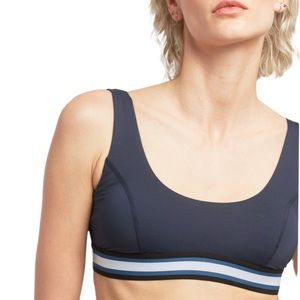 NWOT MICHI Principal Bra Deep Sea Navy Stripe Sports Bra Size Extra Small